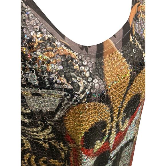 Under Glass “Who Dat” New Orleans Themed Sequined Blouse Women’s Medium - Picture 5 of 10